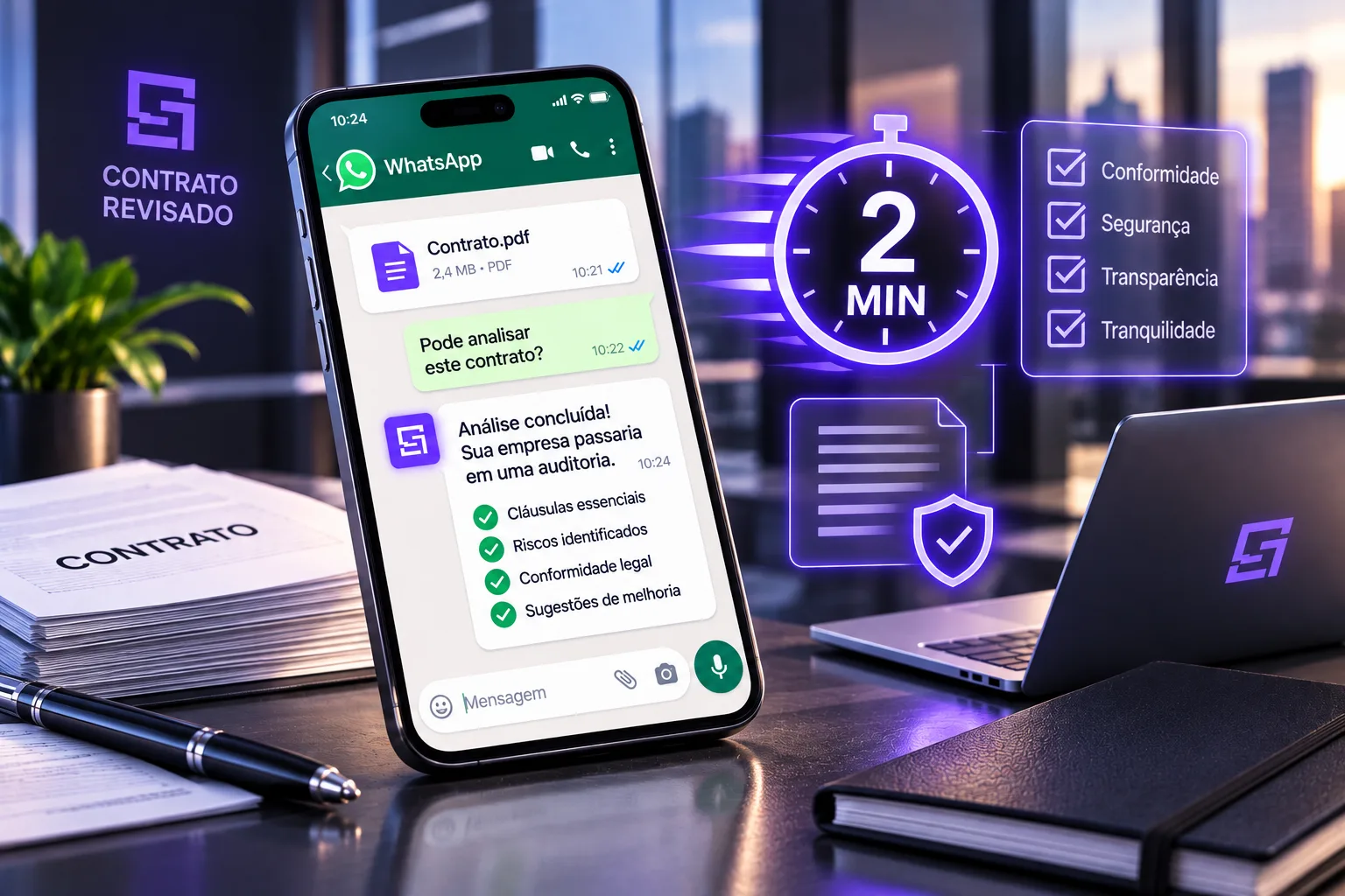 CONTRATO NO WHATSAPP: TESTE EM 2 MINUTOS SE A SUA EMPRESA PASSARIA EM UMA AUDITORIA